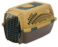 Petmate Pet Porter Fashion Kennel, For Pets 15 to 20 Pounds, Wheat/Coffee Grounds Brown