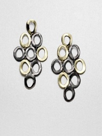 From the Notte Collection. A chic 18k gold and blackened sterling silver style comprised of flat, wavy links in a cascade design. 18k goldBlackened sterling silverDrop, about 2.5Post backImported From the Notte Collection. A chic 18k gold and blackened sterling silver style comprised of flat, wavy links in a cascade design. 18k goldBlackened sterling silverDrop, about 2.5Post backImported