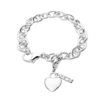 XPY Sterling Silver Heart Link Charm Starter Bracelet, 7.5 XPY Sterling Silver Heart Link Charm Starter Bracelet, 7.5
