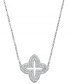 Sparkling and stunning. CRISLU's clover pendant is adorned with an array of glittering cubic zirconias  (1-1/3 ct. t.w.). Made in platinum over sterling silver, it will have an elegant and eye-catching effect whenever you wear it. Approximate length: 16 inches + 2-inch extender. Approximate drop: 3/4 inch.