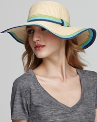 Aqua Colorblock Straw Floppy Aqua Colorblock Straw Floppy