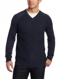Calvin Klein Sportswear Men's V-Neck Solid Mixed Gauge Sweater Calvin Klein Sportswear Men's V-Neck Solid Mixed Gauge Sweater
