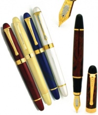 X450 QUINATE - X450 Kurve Claret, Gold, Midnight, Vanilla, and Scintillio Vintage Fountain Pen Quinate by Bulow® X450 QUINATE - X450 Kurve Claret, Gold, Midnight, Vanilla, and Scintillio Vintage Fountain Pen Quinate by Bulow®
