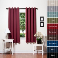 Burgundy Grommet Top Thermal Insulated Blackout Curtain 63 Length 1 Pair - GT Burgundy Grommet Top Thermal Insulated Blackout Curtain 63 Length 1 Pair - GT