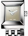 Gucci Women's YA128501 G-Frame Square Steel Bracelet Brown Mirror Dial Watch