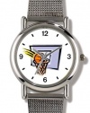 Basketball, Hoop, Backboard, Swish Basketball Theme - WATCHBUDDY® ELITE Chrome-Plated Metal Alloy Watch with Metal Mesh Strap-Size-Small ( Standard Women's Size )