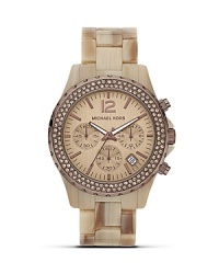 With a chocolate dial and dark horn band, this goes-with-everything MICHAEL Michael Kors watch is a timeless staple. With a chocolate dial and dark horn band, this goes-with-everything MICHAEL Michael Kors watch is a timeless staple.