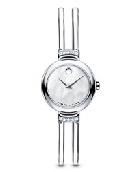 Movado's Harmony® bangle watch is in polished solid stainless steel and has a white mother-of-pearl Museum® dial. Adjustable multi-setting jewelry clasp. Movado's Harmony® bangle watch is in polished solid stainless steel and has a white mother-of-pearl Museum® dial. Adjustable multi-setting jewelry clasp.