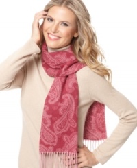 The finishing touch. Add dimension to a neutral sweater or wool coat with vivid paisley. Soft brushed knit scarf by Cejon. The finishing touch. Add dimension to a neutral sweater or wool coat with vivid paisley. Soft brushed knit scarf by Cejon.