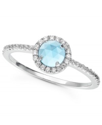 Stunning color you can swim in. This sweet ring by CRISLU features an aquamarine-colored, faceted cubic zirconia (5/8 ct. t.w.) accented by sparkling clear cubic zirconias. Set in platinum over sterling silver. Nickel-free for sensitive skin. Size 6, 7, and 8. Stunning color you can swim in. This sweet ring by CRISLU features an aquamarine-colored, faceted cubic zirconia (5/8 ct. t.w.) accented by sparkling clear cubic zirconias. Set in platinum over sterling silver. Nickel-free for sensitive skin. Size 6, 7, and 8.