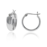 Sterling Silver Flat Polished Hoop Earrings (0.7 Diameter) Sterling Silver Flat Polished Hoop Earrings (0.7 Diameter)