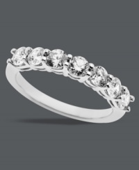 A sparkling statement maker. Arabella's stunning 7-stone ring features round-cut Swarovski zirconias (2-1/6 ct. t.w.) set in sterling silver. Size 7. A sparkling statement maker. Arabella's stunning 7-stone ring features round-cut Swarovski zirconias (2-1/6 ct. t.w.) set in sterling silver. Size 7.