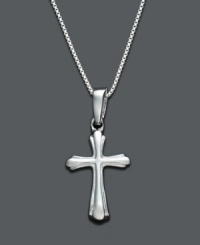 Modestly display a reminder of your faith. Small cross pendant necklace by Giani Bernini crafted in sterling silver. Approximate length: 18 inches. Approximate drop: 1/2 inch. Modestly display a reminder of your faith. Small cross pendant necklace by Giani Bernini crafted in sterling silver. Approximate length: 18 inches. Approximate drop: 1/2 inch.