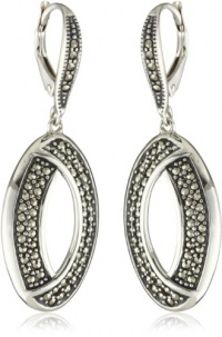 Judith Jack Sterling Silver and Marcasite Pave Elongated Drop Earrings Judith Jack Sterling Silver and Marcasite Pave Elongated Drop Earrings