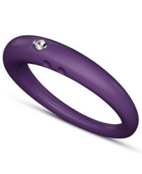 Stackable style with a hint of sparkle! DUEPUNTI's unique ring is crafted from lilac-colored silicone with a round-cut diamond accent. Set in silver. Ring Size Small (4-6), Medium (6-1/2-8) and Large (8-1/2-10) Stackable style with a hint of sparkle! DUEPUNTI's unique ring is crafted from lilac-colored silicone with a round-cut diamond accent. Set in silver. Ring Size Small (4-6), Medium (6-1/2-8) and Large (8-1/2-10)