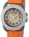 Sprout Women's ST/1036GYGYOR Orange Organic Cotton Strap Dark Bamboo Dial Eco-Friendly Watch