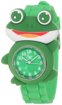Frenzy Kids' FR2002 Frog Critter Face With Green Rubber Band Watch Frenzy Kids' FR2002 Frog Critter Face With Green Rubber Band Watch