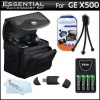 Essential Accessories Kit For GE POWER Pro series X500, X5 Power Pro Digital Camera Includes USB 2.0 High Speed Card Reader + 4AA High Capacity Rechargeable NIMH Batteries And AC/DC Rapid Charger + Deluxe Carrying Case + LCD Screen Protectors + More