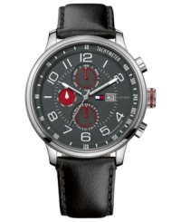 A handsome sport watch from Tommy Hilfiger with iconic red, white and blue accents. A handsome sport watch from Tommy Hilfiger with iconic red, white and blue accents.