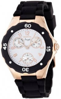 Invicta Women's 0715 Angel Collection Rose Gold-Plated Black Polyurethane Watch Invicta Women's 0715 Angel Collection Rose Gold-Plated Black Polyurethane Watch