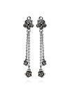 Add movement and interest to your earring collection with these sterling silver and spinel charms, highlighted in 14K gold. Compatible with PANDORA's french wire and hoop styles.