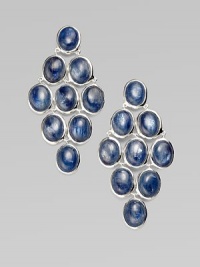From the Scultura Collection. A beautiful cascade of linked kyanite cabochons set in sterling silver. KyaniteSterling silverLength, about 2Post backImported From the Scultura Collection. A beautiful cascade of linked kyanite cabochons set in sterling silver. KyaniteSterling silverLength, about 2Post backImported