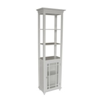 Elegant Home Fashions Neal Collection Shelved Linen Tower, White Elegant Home Fashions Neal Collection Shelved Linen Tower, White