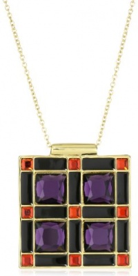 Kate Spade New York Levitt Squares Multi Purple Pendant Necklace Kate Spade New York Levitt Squares Multi Purple Pendant Necklace