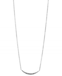Stay ahead of the curve. Fossil's crescent necklace is crafted from silver-tone stainless steel with sparkling accents giving it a a radiant touch. Approximate length: 16 inches + 2-inch extender. Stay ahead of the curve. Fossil's crescent necklace is crafted from silver-tone stainless steel with sparkling accents giving it a a radiant touch. Approximate length: 16 inches + 2-inch extender.