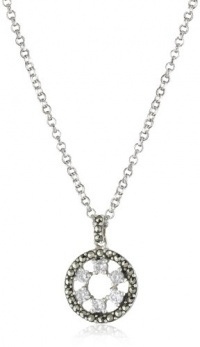 Judith Jack Sterling Silver, Marcasite and Cubic Zirconia Circle Drop Pendant Necklace Judith Jack Sterling Silver, Marcasite and Cubic Zirconia Circle Drop Pendant Necklace