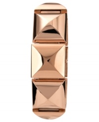 Go undercover with this pyramid-stud watch from Vince Camuto. Features a bangle bracelet-inspired design with a covered dial. Go undercover with this pyramid-stud watch from Vince Camuto. Features a bangle bracelet-inspired design with a covered dial.