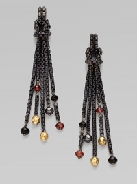 From the Black and Gold Chain Collection. This statement piece features blackened sterling silver box chains with 18k gold, black onyx, hematite and garnet bead accents for an uniquely elegant look. Blackened sterling silver18k gold, black onyx, hematite and garnet beadsLength, about 2¼Post backImported From the Black and Gold Chain Collection. This statement piece features blackened sterling silver box chains with 18k gold, black onyx, hematite and garnet bead accents for an uniquely elegant look. Blackened sterling silver18k gold, black onyx, hematite and garnet beadsLength, about 2¼Post backImported