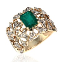 Effy Jewelry Effy® Emerald & Diamond Ring in 14k Yellow Gold 1.78 TCW. Effy Jewelry Effy® Emerald & Diamond Ring in 14k Yellow Gold 1.78 TCW.