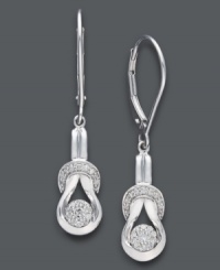 Match everlasting love with everlasting sparkle. Everlon's stunning knot-shaped earrings highlight dozens of round-cut diamonds (1/4 ct. t.w.) and diamond accents within a polished sterling silver setting. Leverback closure. Approximate drop: 1 inch. Match everlasting love with everlasting sparkle. Everlon's stunning knot-shaped earrings highlight dozens of round-cut diamonds (1/4 ct. t.w.) and diamond accents within a polished sterling silver setting. Leverback closure. Approximate drop: 1 inch.