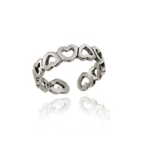 Sterling Silver Filigree Open Heart Toe Ring