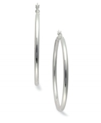 Let your style do the talking. Giani Bernini's tube hoop earrings are a fashionista's dream. Set in sterling silver. Approximate diameter: 50 mm. Let your style do the talking. Giani Bernini's tube hoop earrings are a fashionista's dream. Set in sterling silver. Approximate diameter: 50 mm.