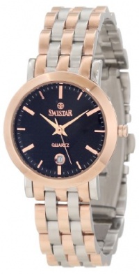 Swistar Women's 417-14L Bk Rose Gold Plated Quartz Dress Watch Swistar Women's 417-14L Bk Rose Gold Plated Quartz Dress Watch