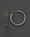 Sparkling sapphires detail a classic pair of sterling silver hoop earrings from Judith Ripka.