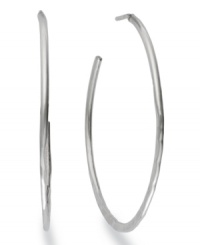 A trendy take on a traditional design. Studio Silver's open hammered hoop earrings are a must for every contemporary woman's collection. Crafted in sterling silver. Approximate diameter: 2 inches. A trendy take on a traditional design. Studio Silver's open hammered hoop earrings are a must for every contemporary woman's collection. Crafted in sterling silver. Approximate diameter: 2 inches.