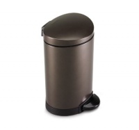 simplehuman 6-Liter /1.6-Gallon Mini Semi-Round Step Trash Can, mocha Steel simplehuman 6-Liter /1.6-Gallon Mini Semi-Round Step Trash Can, mocha Steel