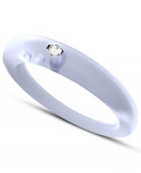 Stackable style with a hint of sparkle! DUEPUNTI's unique ring is crafted from sky blue-colored silicone with a round-cut diamond accent. Set in silver. Ring Size Small (4-6), Medium (6-1/2-8) and Large (8-1/2-10) Stackable style with a hint of sparkle! DUEPUNTI's unique ring is crafted from sky blue-colored silicone with a round-cut diamond accent. Set in silver. Ring Size Small (4-6), Medium (6-1/2-8) and Large (8-1/2-10)