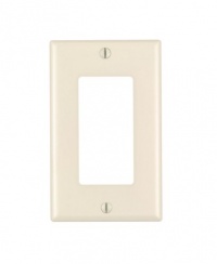 Leviton 80401-T 1-Gang, Decora/GFCI Device Decora Wallplate, Standard Size, Thermoset, Device Mount, Light Almond Leviton 80401-T 1-Gang, Decora/GFCI Device Decora Wallplate, Standard Size, Thermoset, Device Mount, Light Almond
