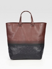 Lightweight, luxurious everyday tote rendered in fine Italian leather with signature woven detail at the handles and base.Top handlesInterior zip pocketCotton liningLeather16W x 15H x 6DMade in Italy Lightweight, luxurious everyday tote rendered in fine Italian leather with signature woven detail at the handles and base.Top handlesInterior zip pocketCotton liningLeather16W x 15H x 6DMade in Italy