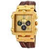 JBW Men's JB-6215-238-A Phantom Brown Diamond And Gold Bezel Leather Band Watch