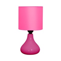 Ceramic Table Lamp with Fabric Shade (Pink) Ceramic Table Lamp with Fabric Shade (Pink)