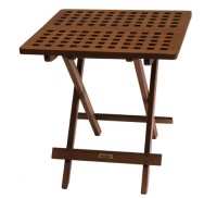 Outdoor Interiors 10070 Eucalyptus Folding Side Table, Fully Assembled Outdoor Interiors 10070 Eucalyptus Folding Side Table, Fully Assembled