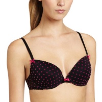 Betsey Johnson Women's Flocked Heart Plunge Bra Betsey Johnson Women's Flocked Heart Plunge Bra