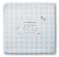 SwaddleDesigns Organic Ultimate Receiving Blanket, Prints, Pastel Blue Dots and Stars SwaddleDesigns Organic Ultimate Receiving Blanket, Prints, Pastel Blue Dots and Stars
