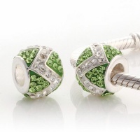 925 Sterling Silver Two Tone Green & Clear Swarovski Crystal Charms/beads for Pandora, Biagi, Chamilia, Troll and More Bracelet 925 Sterling Silver Two Tone Green & Clear Swarovski Crystal Charms/beads for Pandora, Biagi, Chamilia, Troll and More Bracelet
