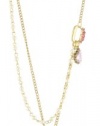 Betsey Johnson Iconic Fabulous Fuchsia Crystal Gem Long Pendant Necklace